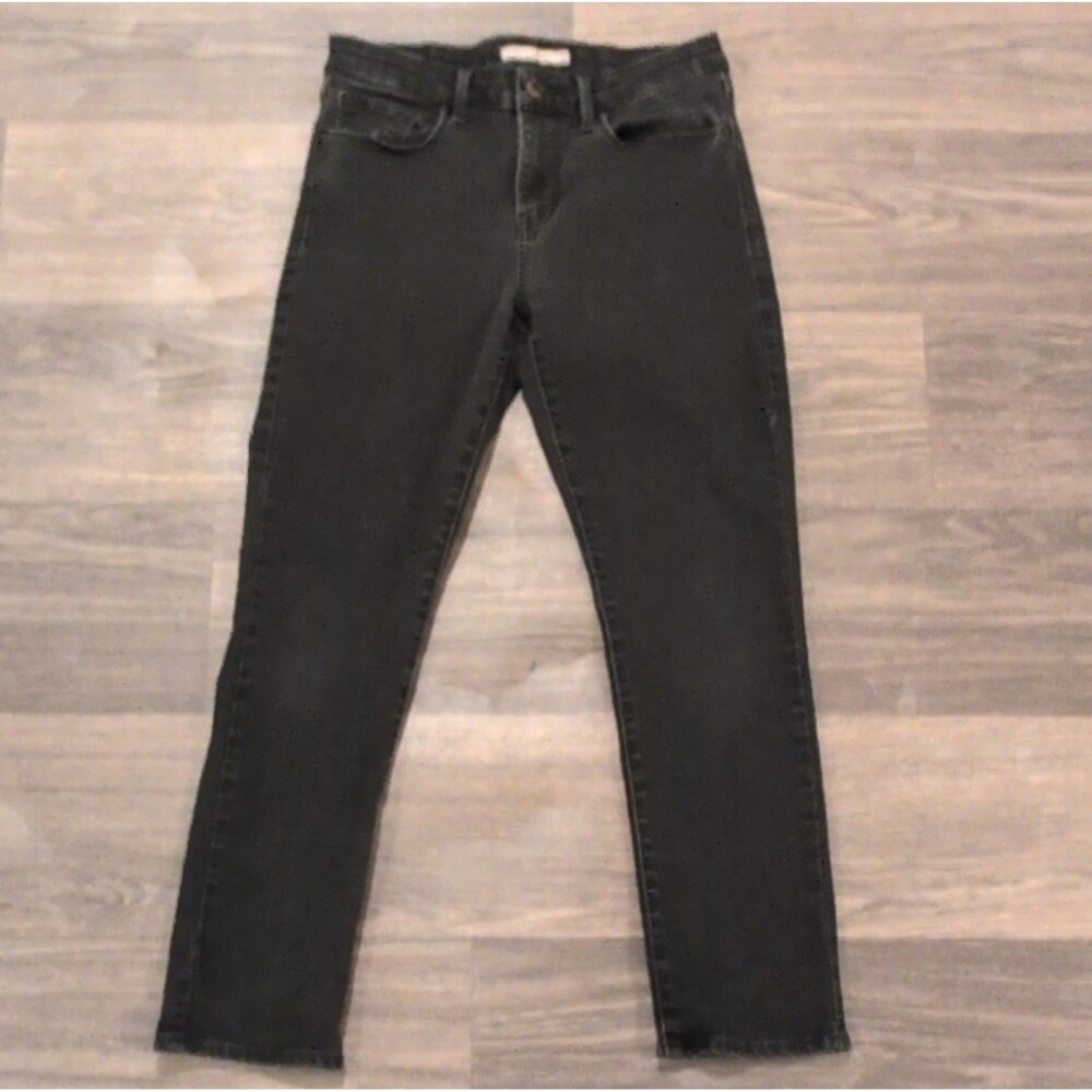 Levi's Black Mid Rise Skinny Jeans - Denim, Button, 5-Pocket, Pockets